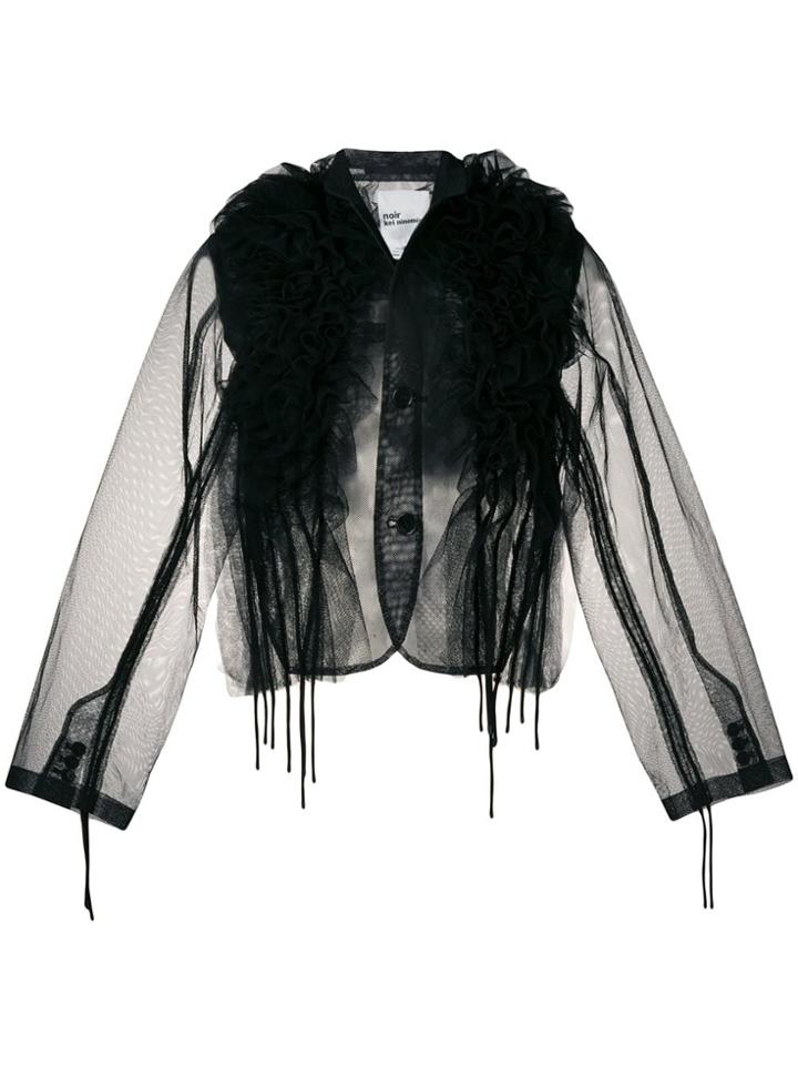 Comme Des Garçons Noir Kei Ninomiya Ruffled Sheer Blouse - Black