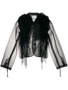 Comme Des Garçons Noir Kei Ninomiya Ruffled Sheer Blouse - Black