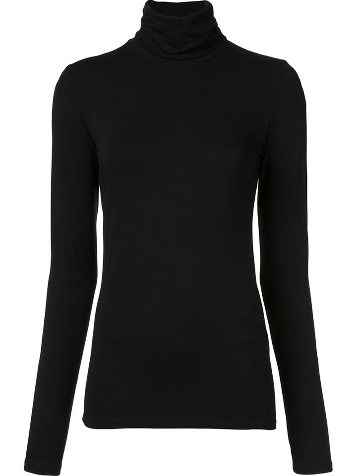 Majestic Filatures High Neck Longsleeved T-shirt, Women's, Size: 3, Black, Viscose/spandex/elastane