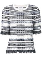 Thom Browne Navy Knit Tweed Tee - Blue