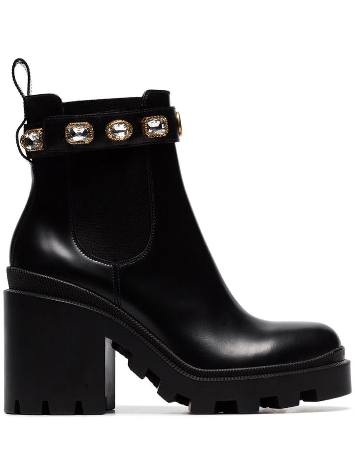 Gucci Black Trip 70 Detachable Anklet Chunky Boots