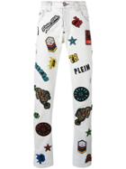 Philipp Plein Embroidered Patch Jeans - Blue
