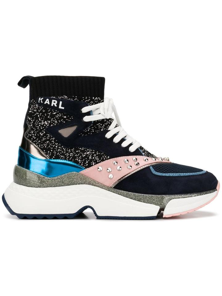 Karl Lagerfeld Aventur Hi-top Sneakers - Blue