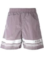 Stone Island - Logo Print Swim Shorts - Men - Polyamide - S, Pink/purple, Polyamide