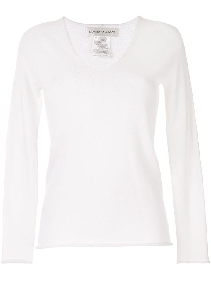Lamberto Losani V-neck Jumper - White