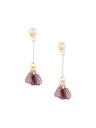 Petite Grand Garnet Cluster Stud Earrings - Gold