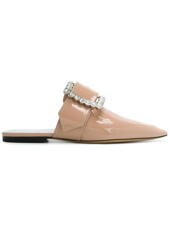 Maison Margiela Embellished Buckle Slippers - Nude & Neutrals