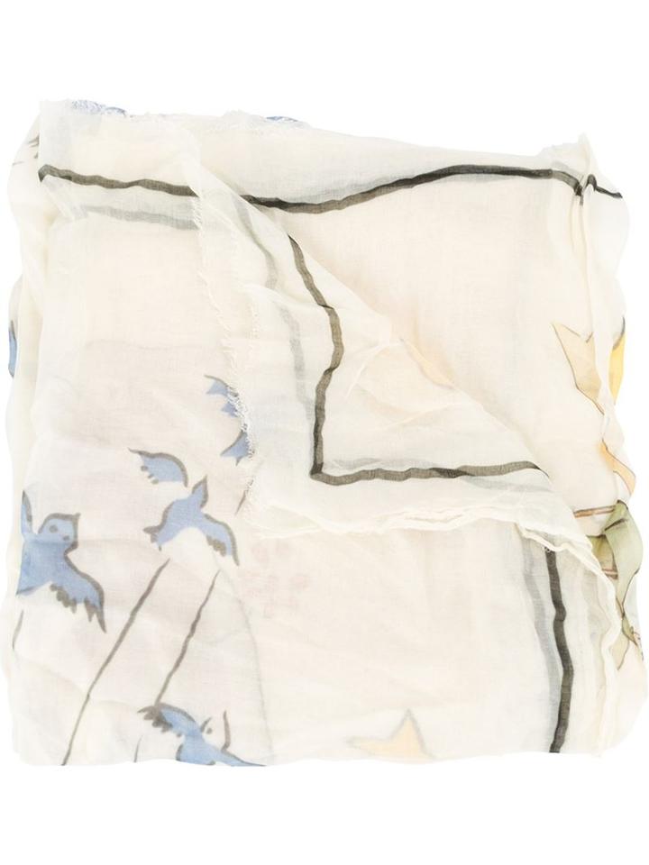 Faliero Sarti 'le Petit Prince' Scarf, Adult Unisex, White, Silk/modal