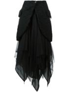 Marc Le Bihan Layered Skirt, Women's, Size: 40, Black, Polyamide/wool