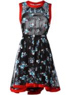 Philosophy Di Lorenzo Serafini Floral Print Flared Dress, Size: 38, Black, Polyester