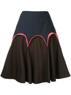 Delpozo Scalloped Detail A-line Skirt - Blue