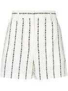 Msgm Brand Stripe Shorts - White