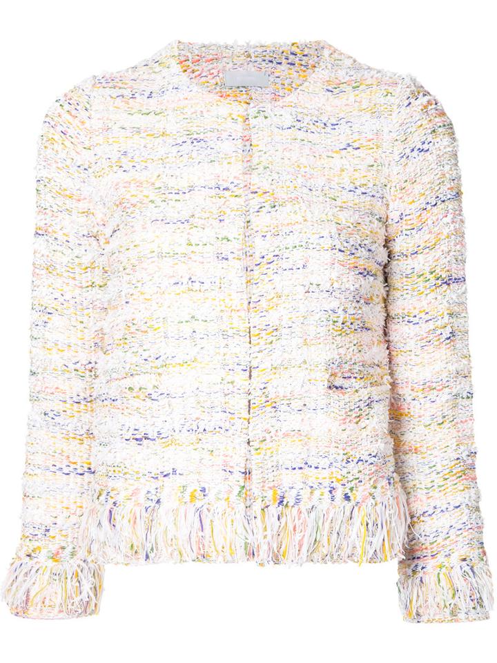 Estnation - Tweed Cropped Jacket - Women - Cotton/acrylic/nylon - 36, White, Cotton/acrylic/nylon