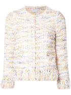 Estnation - Tweed Cropped Jacket - Women - Cotton/acrylic/nylon - 36, White, Cotton/acrylic/nylon
