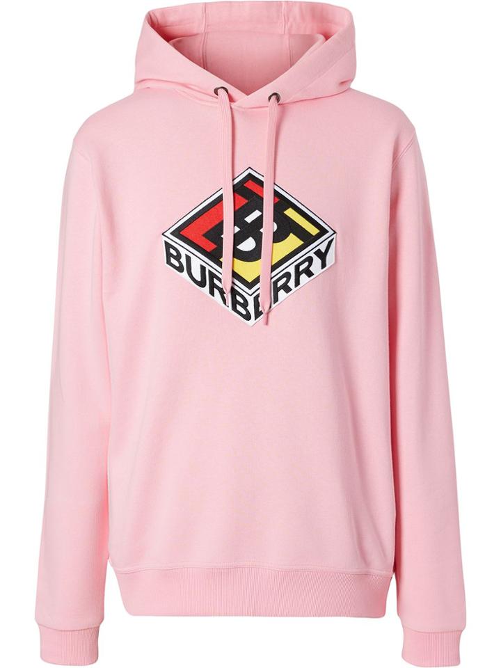 Burberry Logo Graphic Hoodie - Pink