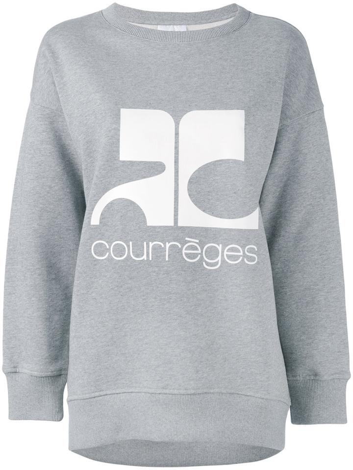 Courrèges - Logo Print Sweatshirt - Women - Cotton - 3, Grey, Cotton
