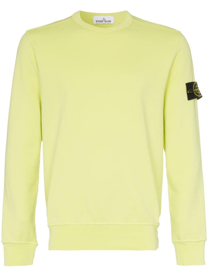 Stone Island Limoncello Yellow Crew Neck Cotton Jumper