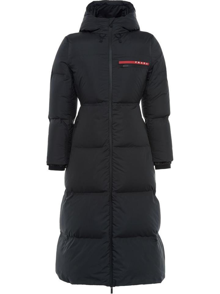 Prada Lr-hx022 Technical Nylon Puffer Coat - Black