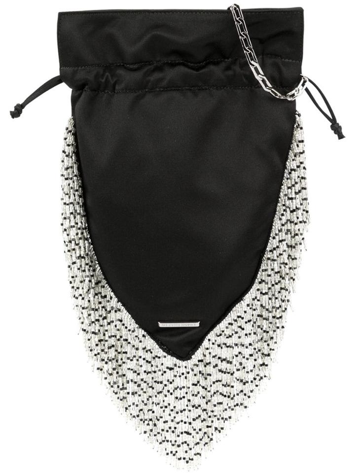 Les Petits Joueurs Beaded Fringes Shoulder Bag - Black