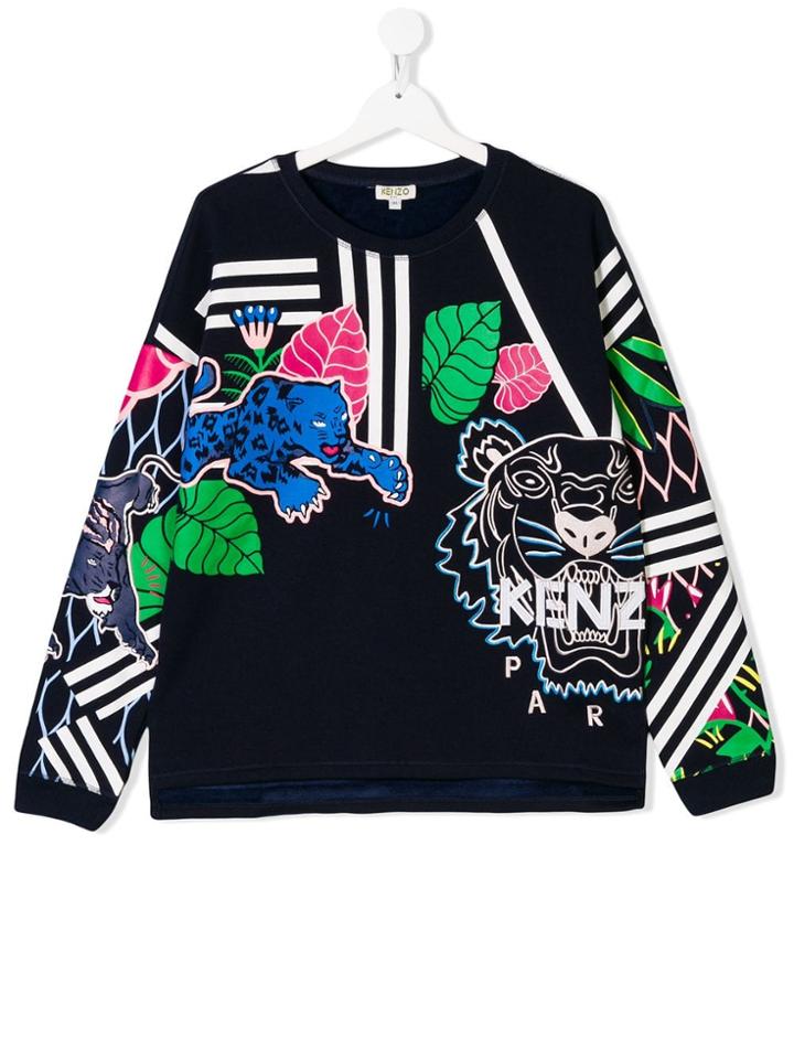 Kenzo Kids Teen Tiger Logo Sweatshirt - Blue
