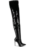 Le Silla Over The Knee Pointed Boots - Black
