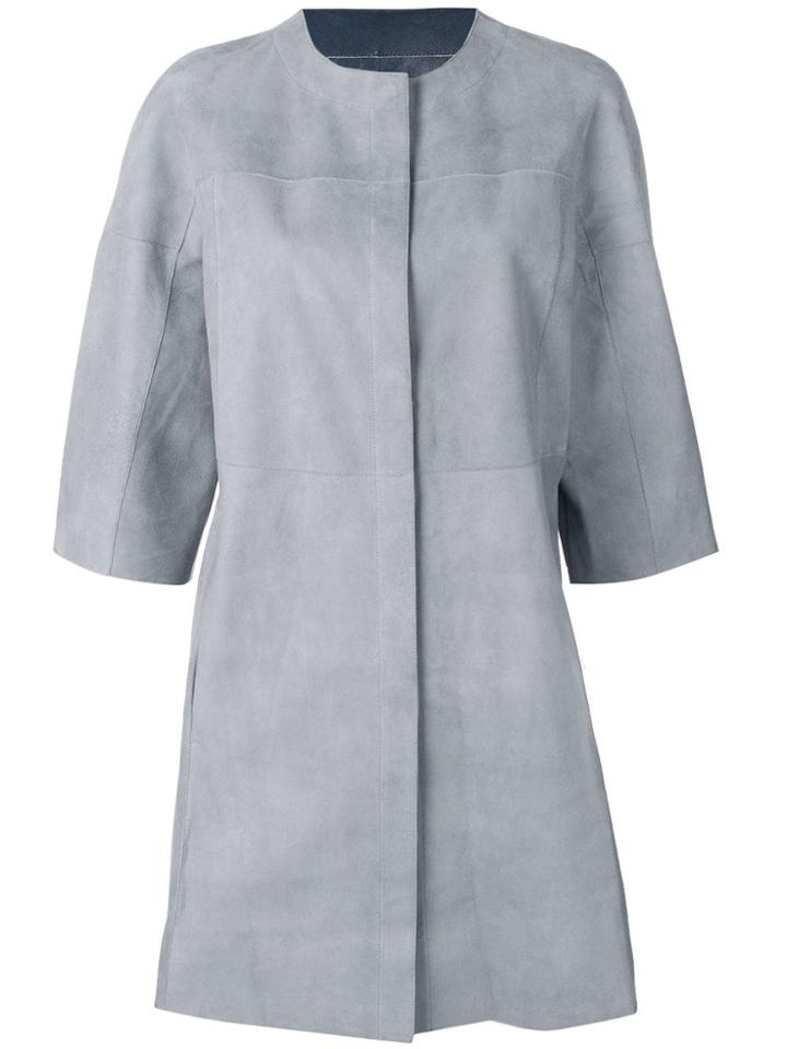 Drome Panelled Single Breasted Coat - Blue