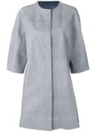 Drome Panelled Single Breasted Coat - Blue
