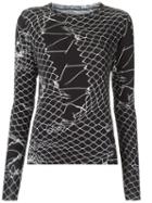 Uma Raquel Davidowicz - Printed Top - Women - Spandex/elastane/viscose - M, Black, Spandex/elastane/viscose