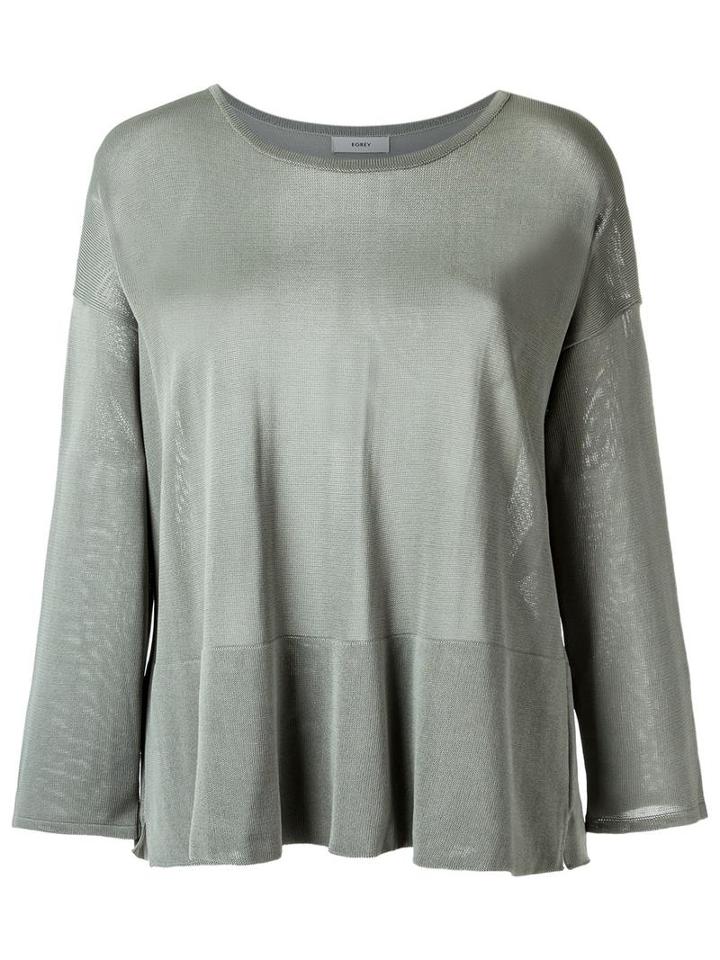Egrey Boat Neck Knit Blouse, Women's, Size: G, Grey, Viscose