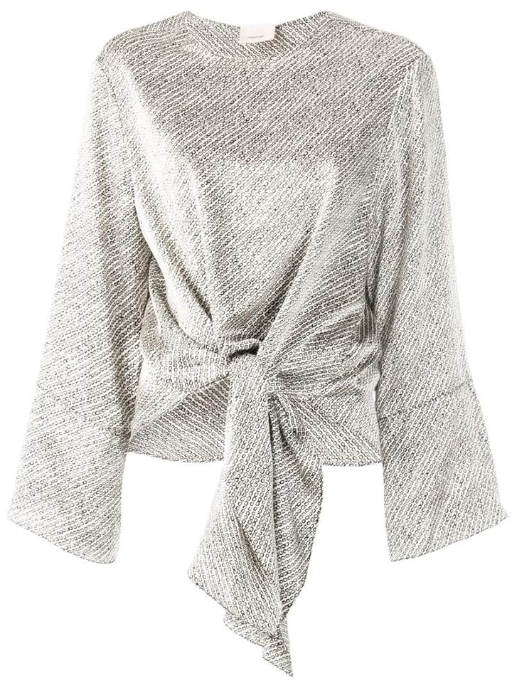 Cinq A Sept Bird's Eye Hayden Top - Metallic