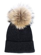 Yves Salomon 'pom Pom' Beanie, Women's, Black, Cashmere/wool/racoon Fur
