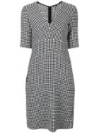 Luisa Cerano Checked Fitted Dress - Black