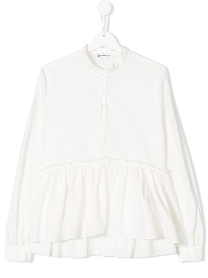 Dondup Kids Ruffle Detail Shirt - White