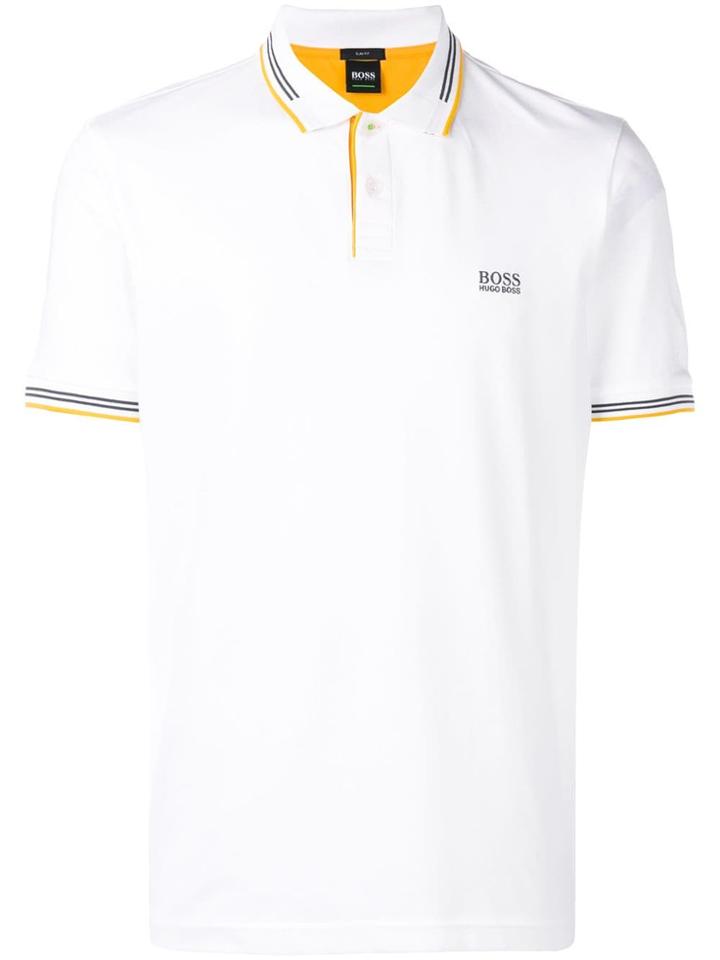 Boss Hugo Boss Contrast Piped Polo Shirt - White