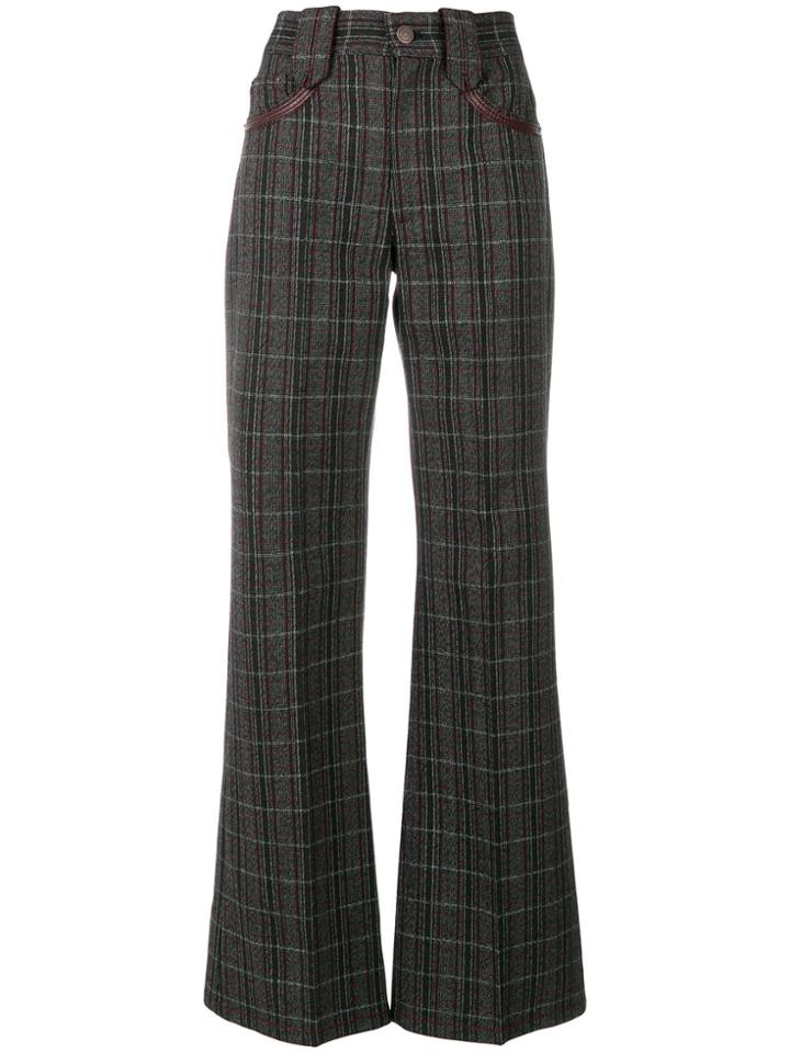 Marc Jacobs Flared Plaid Trousers - Grey