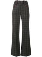 Marc Jacobs Flared Plaid Trousers - Grey