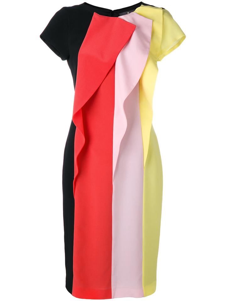 Capucci - Stripe Panel Dress - Women - Silk/polyester/spandex/elastane/viscose - 40, Red, Silk/polyester/spandex/elastane/viscose