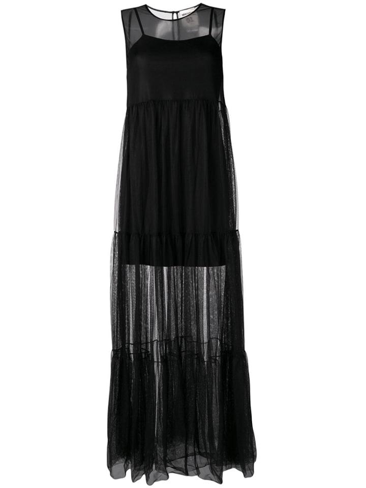 Semicouture Sleeveless Ruched Dress - Black