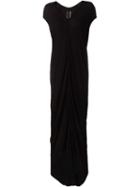 Rick Owens Draped Maxi Dress, Women's, Size: 38, Black, Viscose/silk