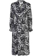 Diane Von Furstenberg Heritage Snow Cheetah Wrap Dress - Grey