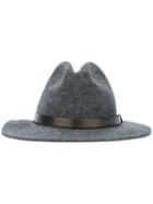 Dsquared2 Buckled Strap Detail Fedora, Women's, Size: Large, Grey, Wool/brass