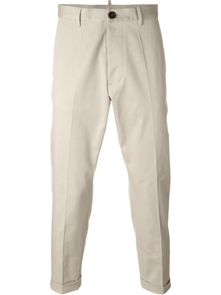 Dsquared2 Chino Trousers, Men's, Size: 48, Nude/neutrals, Cotton/spandex/elastane