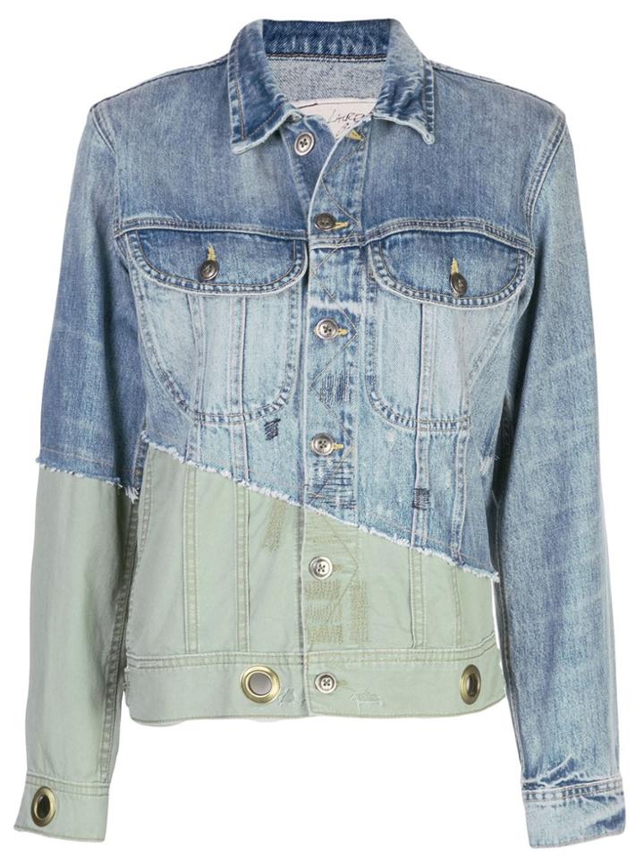 Greg Lauren Split Denim Jacket - Blue