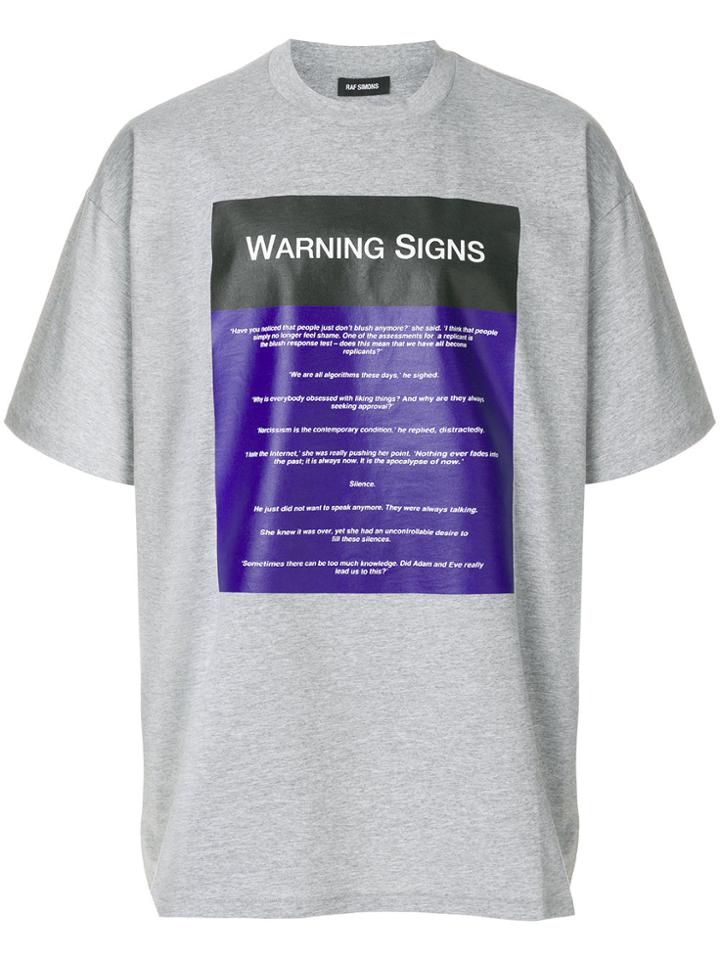 Raf Simons Warning Signs T-shirt - Grey