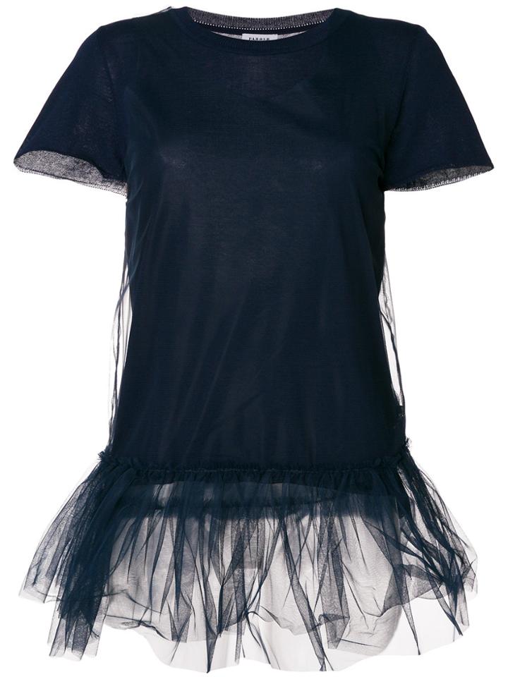 P.a.r.o.s.h. Tulle Hem T-shirt - Blue