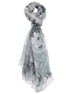 Pierre-louis Mascia Floral Print Scarf, Adult Unisex, Grey, Modal/cashmere