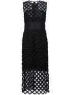 Sophie Theallet Guipure Lace Pencil Dress, Women's, Size: 8, Black, Silk/cotton