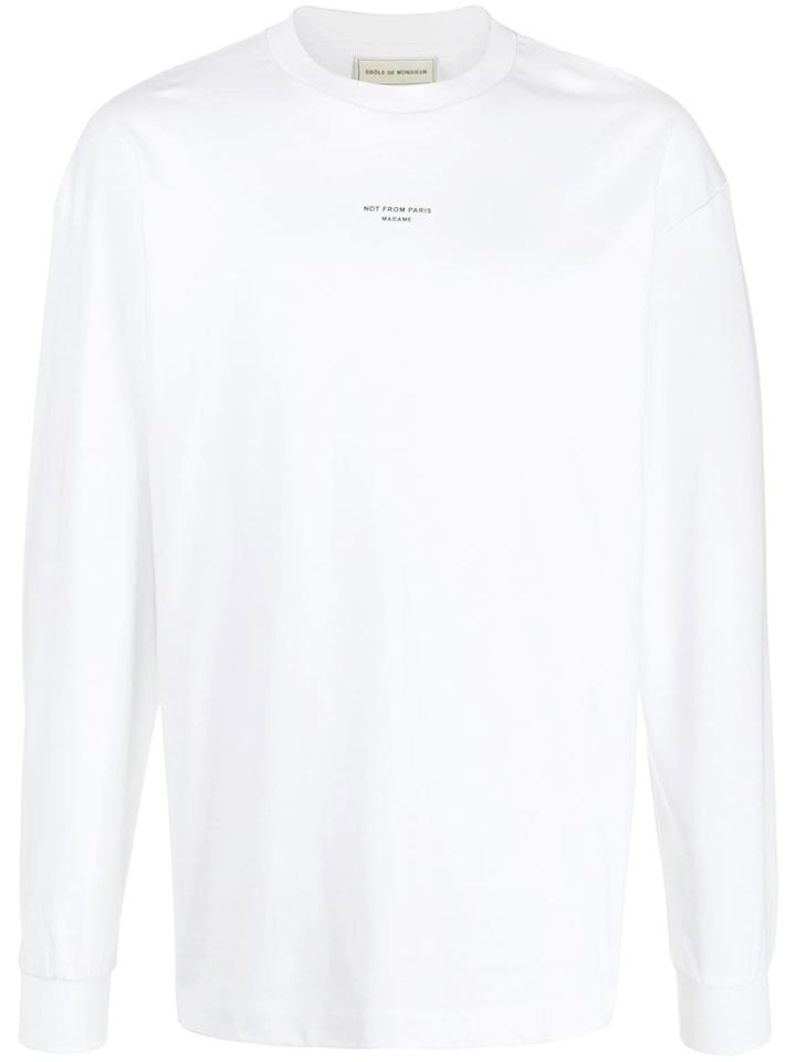Drôle De Monsieur Printed Slogan Sweater - White