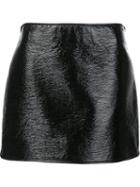 Courrèges Straight Mini Skirt, Women's, Size: 40, Black, Cupro/cotton/polyurethane
