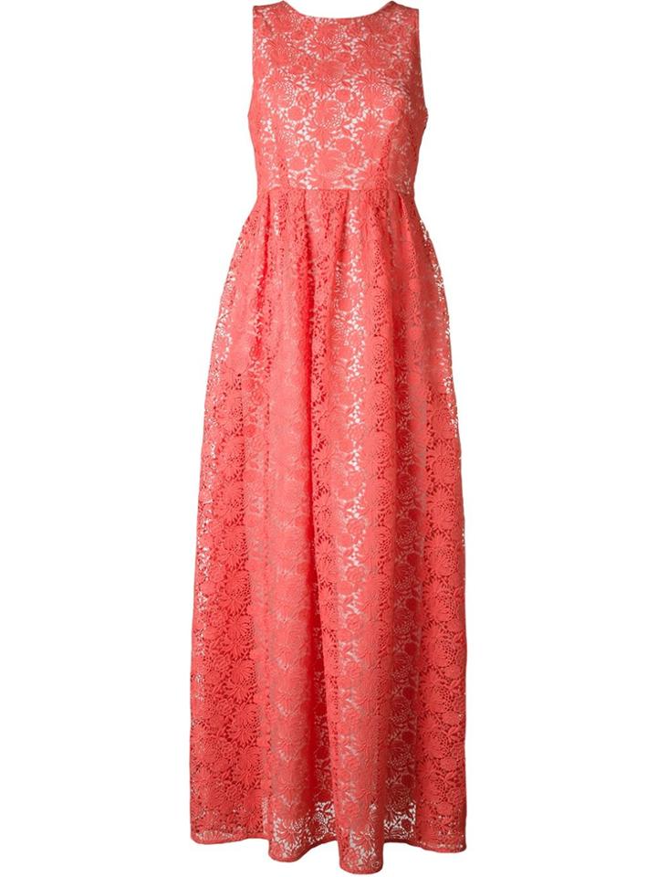 P.a.r.o.s.h. Flower Embellished Long Dress - Pink & Purple